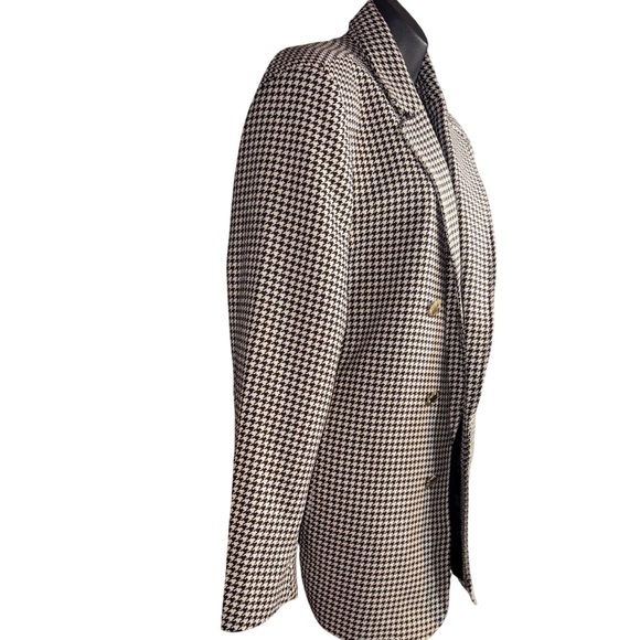 ANNE KLEIN 
Faux Double Breasted Jacquard Knit Blazer xl houndstooth black - Picture 3 of 10